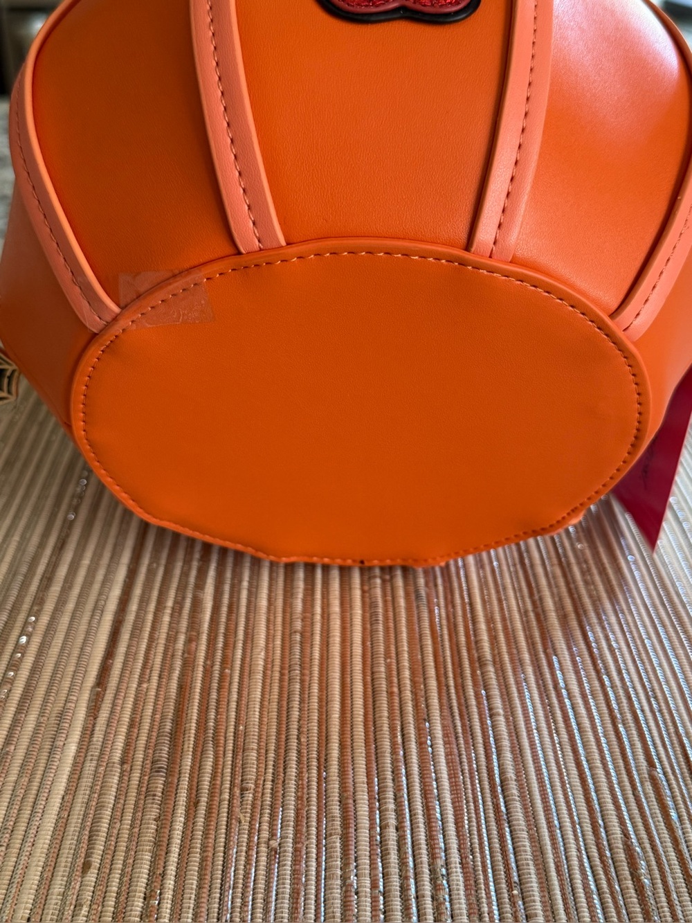 NEW Betsey Johnson Kitsch NO GUTS NO GLORY Pumpkin Crossbody In Orange - Picture 9 of 16